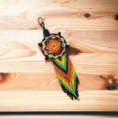 Black and Green Sun Star Beaded Dream Catcher-2