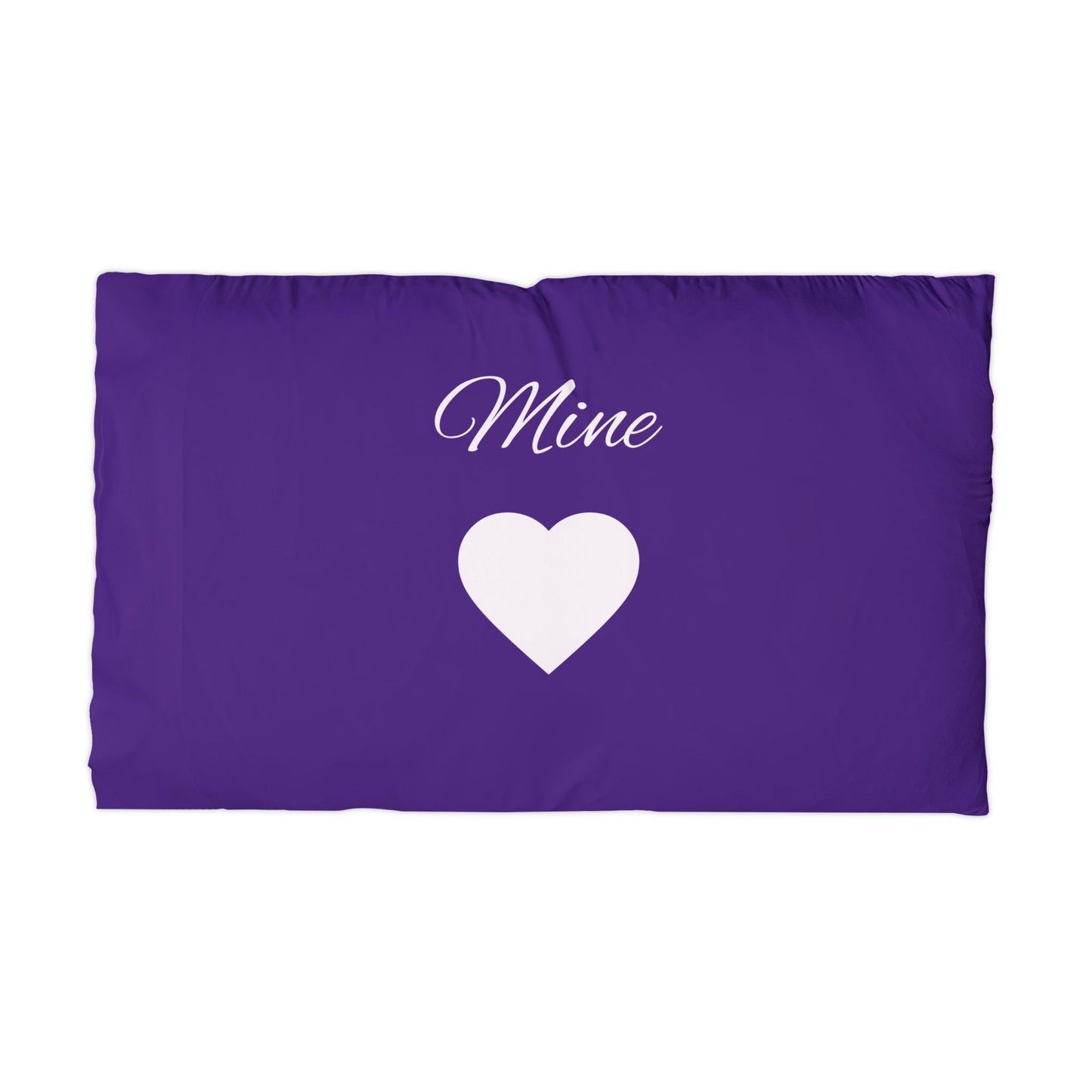 Microfiber Pillowcase - "Mine" Heart Design (Purple)