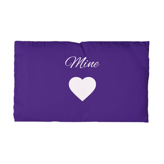 Microfiber Pillowcase - "Mine" Heart Design (Purple)