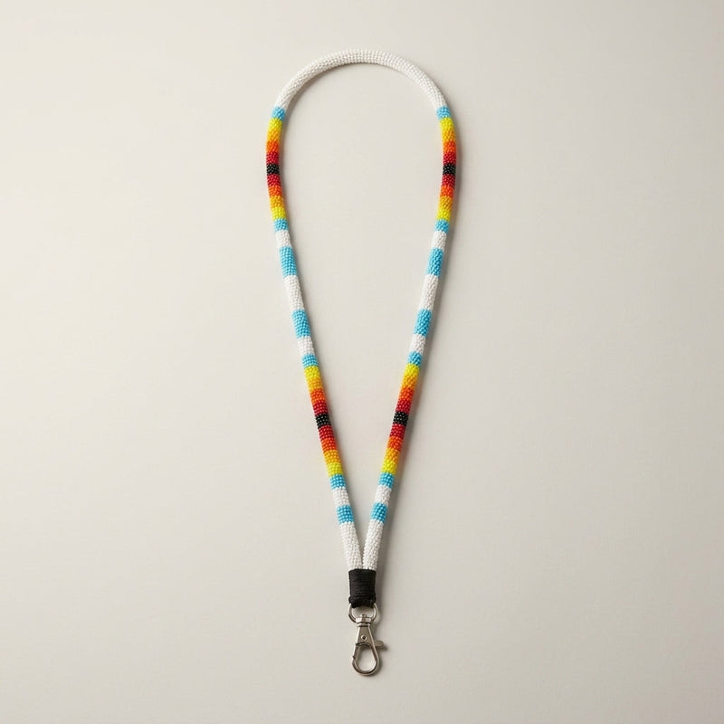 Round Beaded Lanyard(White)-4