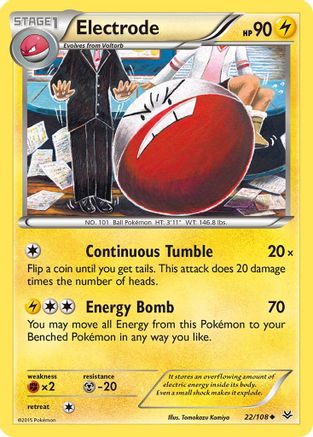 Electrode 22/108 - XY  Roaring Skies Reverse Holofoil