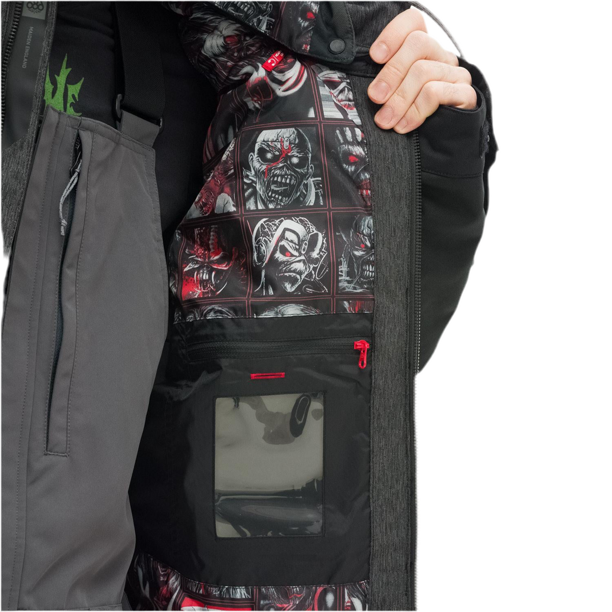 686 x Iron Maiden Insulated Battle Jacket - Grey/Black-6