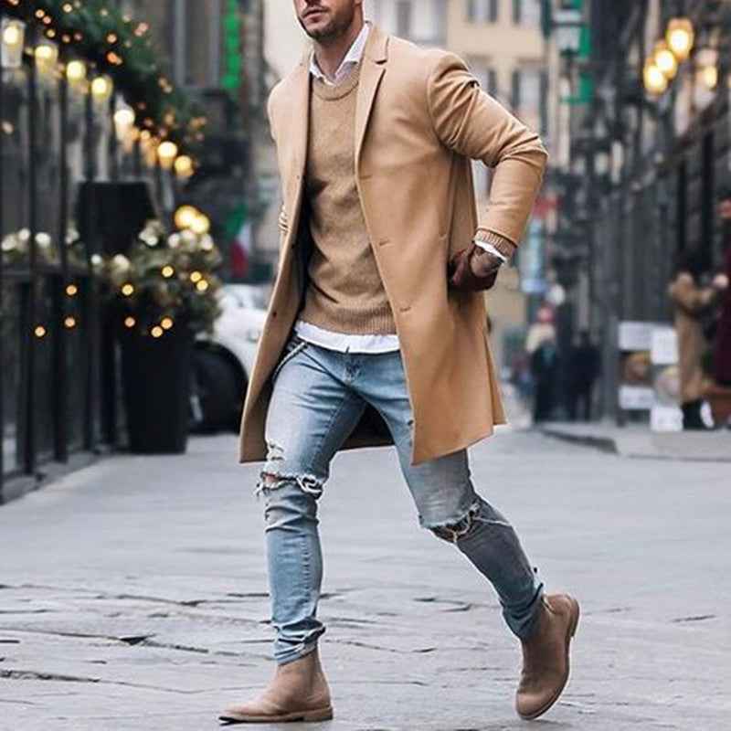 Men's Winter Long Trench Coat-1
