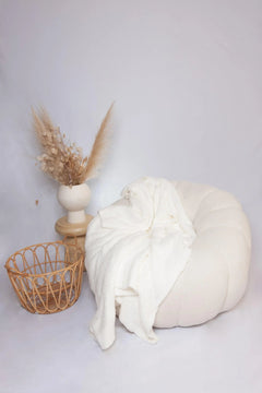 White Solid Double Layered Throw-5