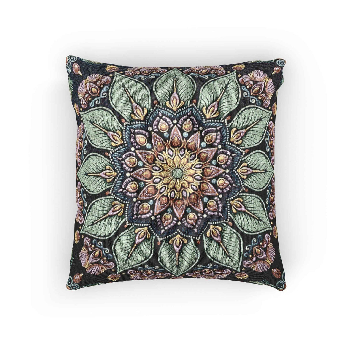 Mandala Floral Mosaic Woven Pillow | Boho Decorative Cushion Cover-7