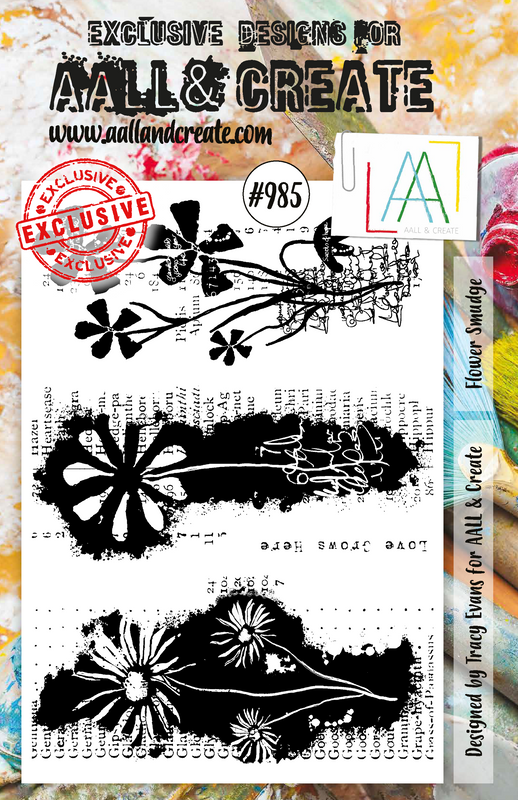 AALL and Create A5 Stamp Set - #985 - Flower Smudge-1