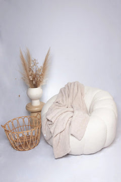 Blushing Beige Solid Double Layered Throw-1
