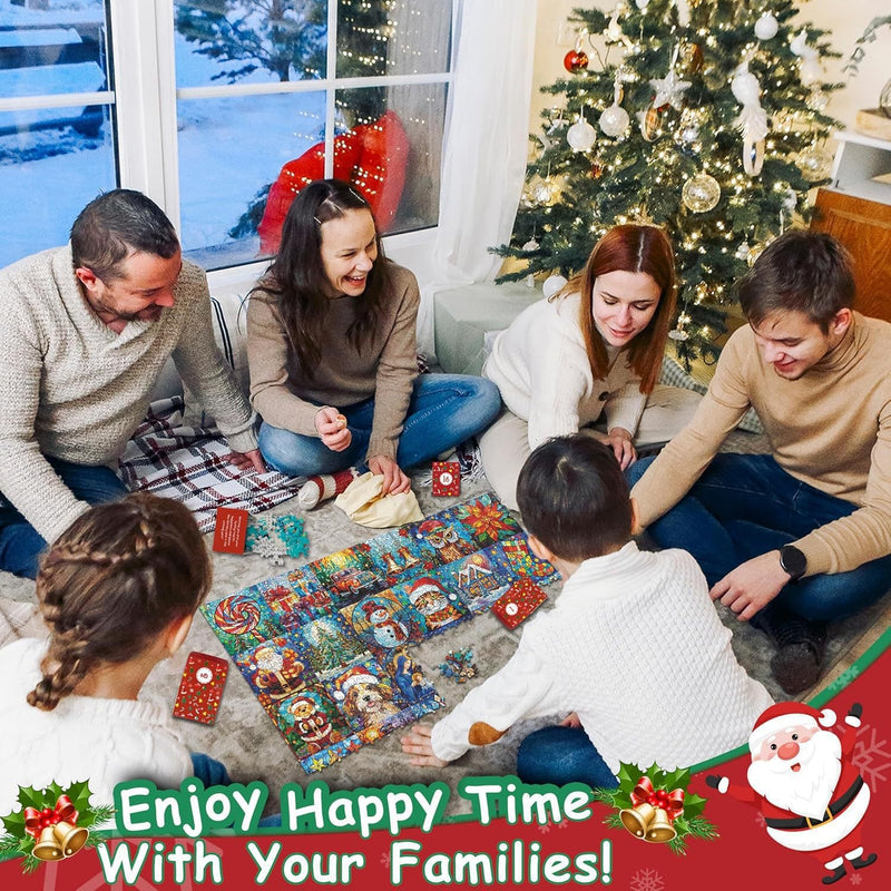 Christmas Puzzle Countdown Calendar, Holiday Jigsaw Puzzle-1