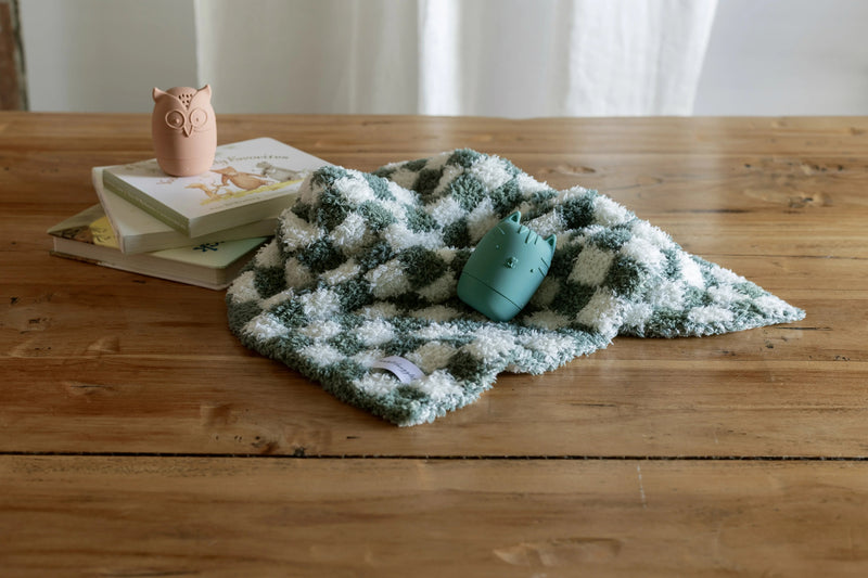 Baby's Breath & Forest Green Check Print Lovey-9