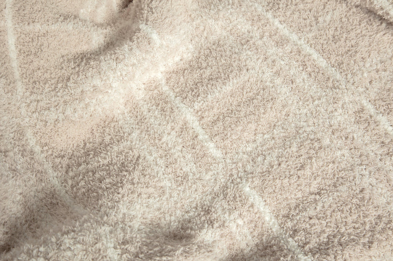Blushing Beige & White Plaid Print Extended Throw-15