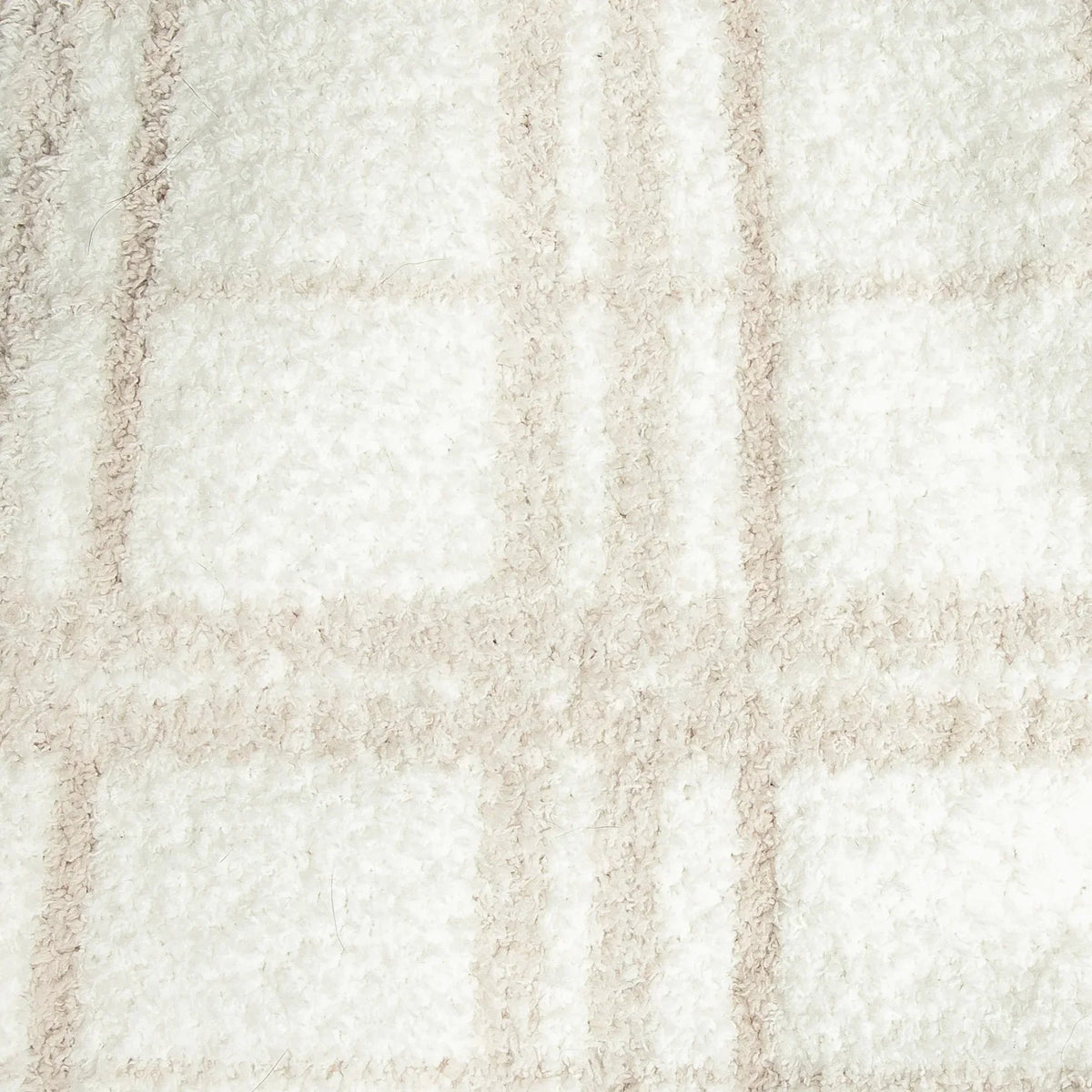 Blushing Beige & White Plaid Print Extended Throw-17