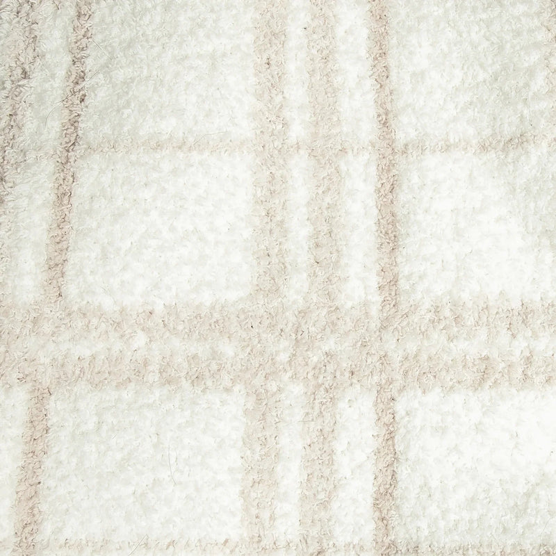 Blushing Beige & White Plaid Print Extended Throw-17