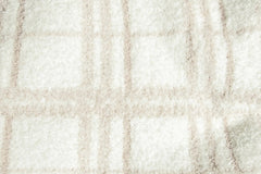 Blushing Beige & White Plaid Print Extended Throw-18