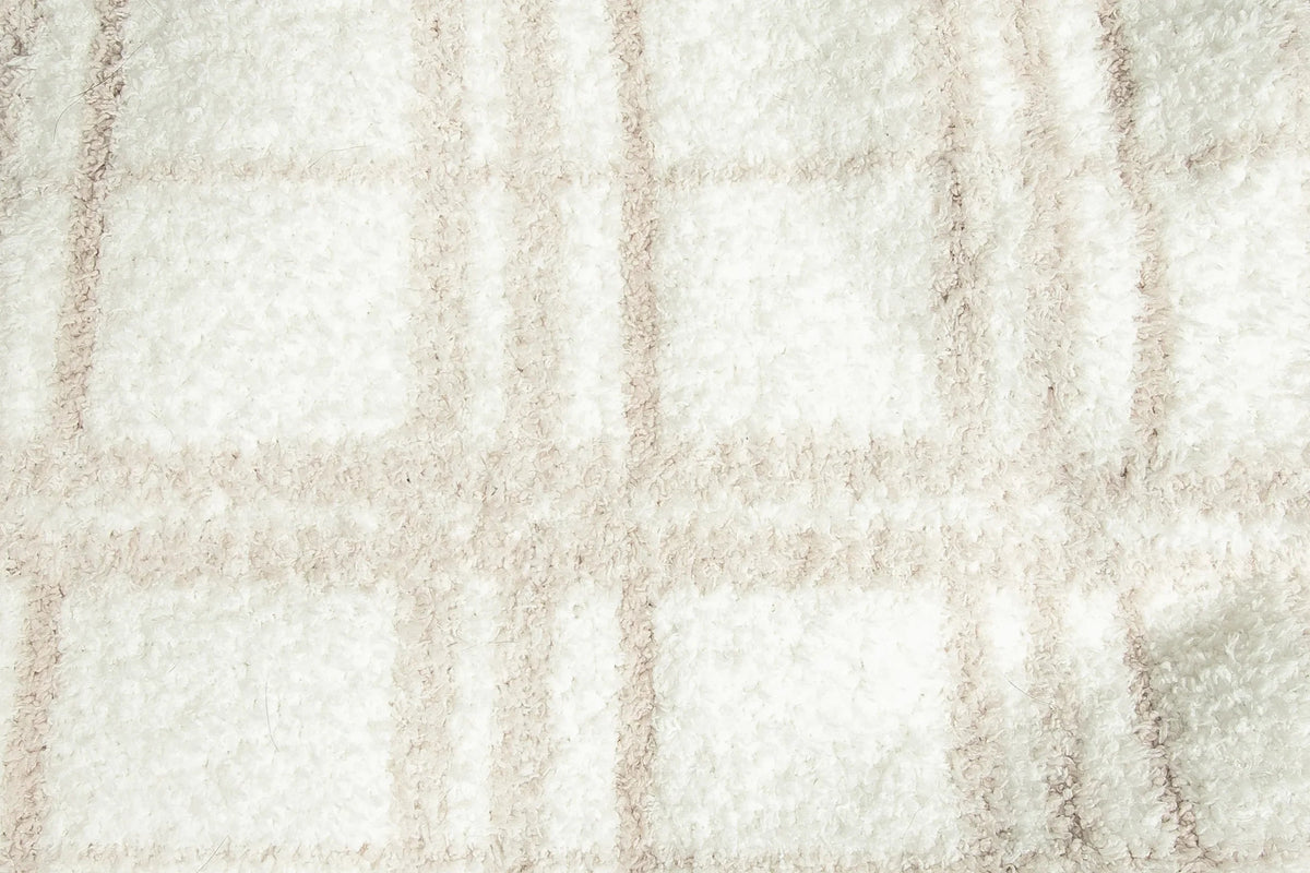 Blushing Beige & White Plaid Print Extended Throw-18
