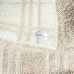Blushing Beige & White Plaid Print Extended Throw-19