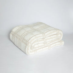 Blushing Beige & White Plaid Print Extended Throw-13