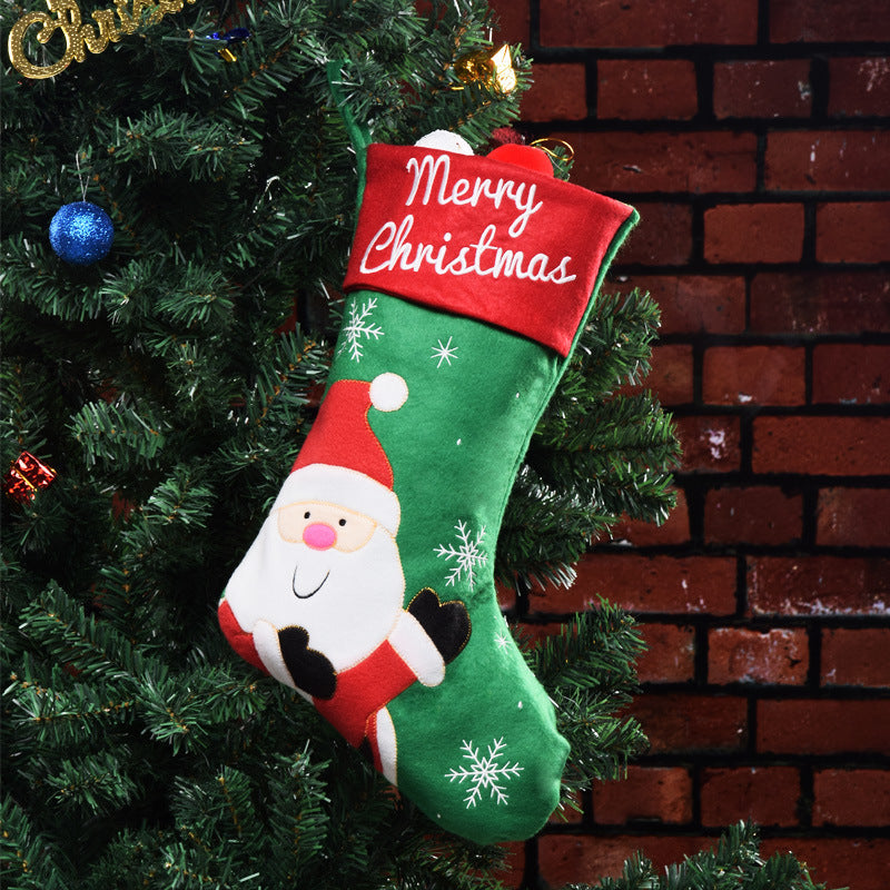 Christmas Stocking Pendant – Elk & Santa Hanging Decoration-2