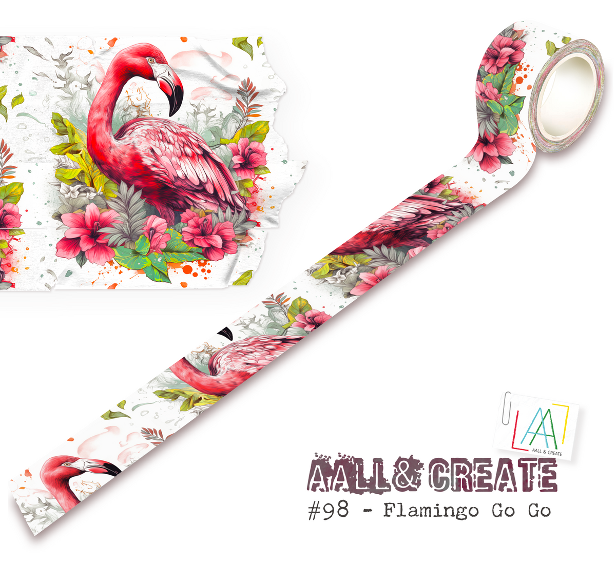 AALL and Create - Washi Tape - Flamingo Go Go-1