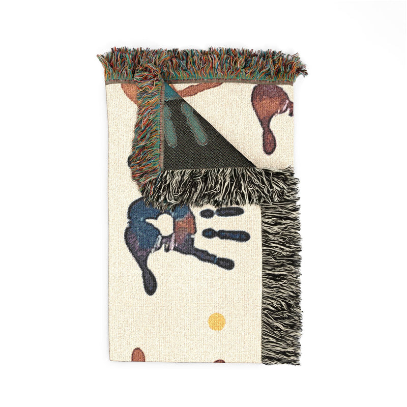 Handprint Woven Blanket — Cozy Decorative Throw with Playful Handprint Pattern-7