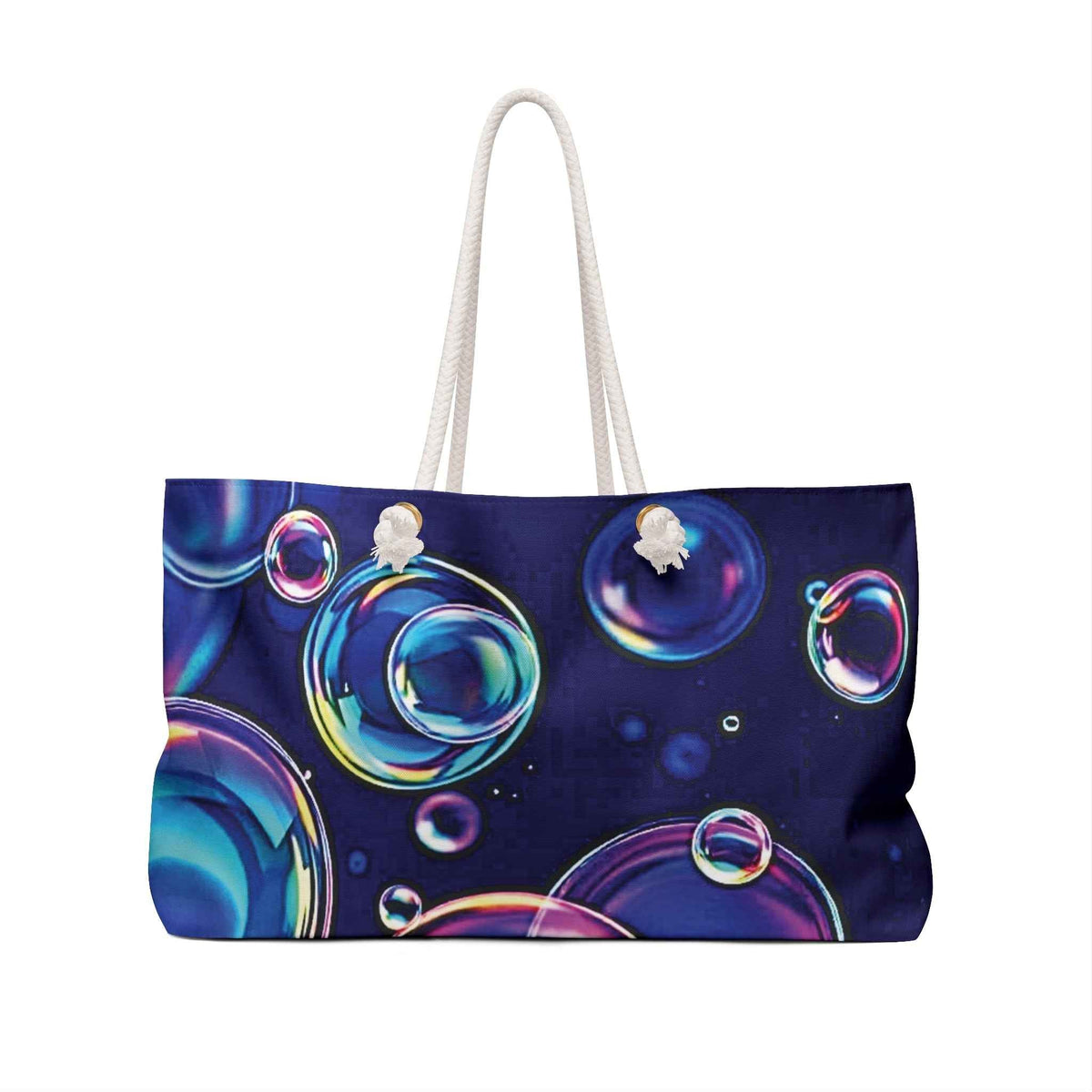Colorful Soap Bubbles Weekender Bag | Vibrant Bubble Print Large Tote Bag-4