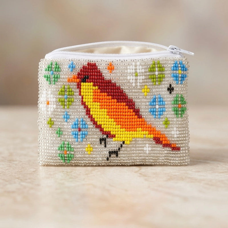 Bird Beaded coin purse-1