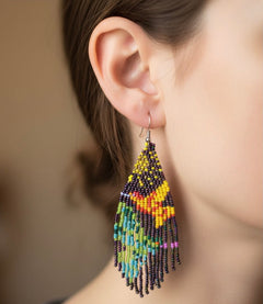 Purple Sky Dancer Beaded Earrings-3