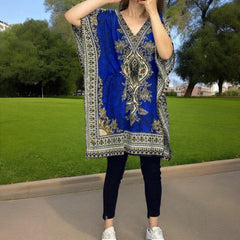 Blue Printed Kaftans for Women-1