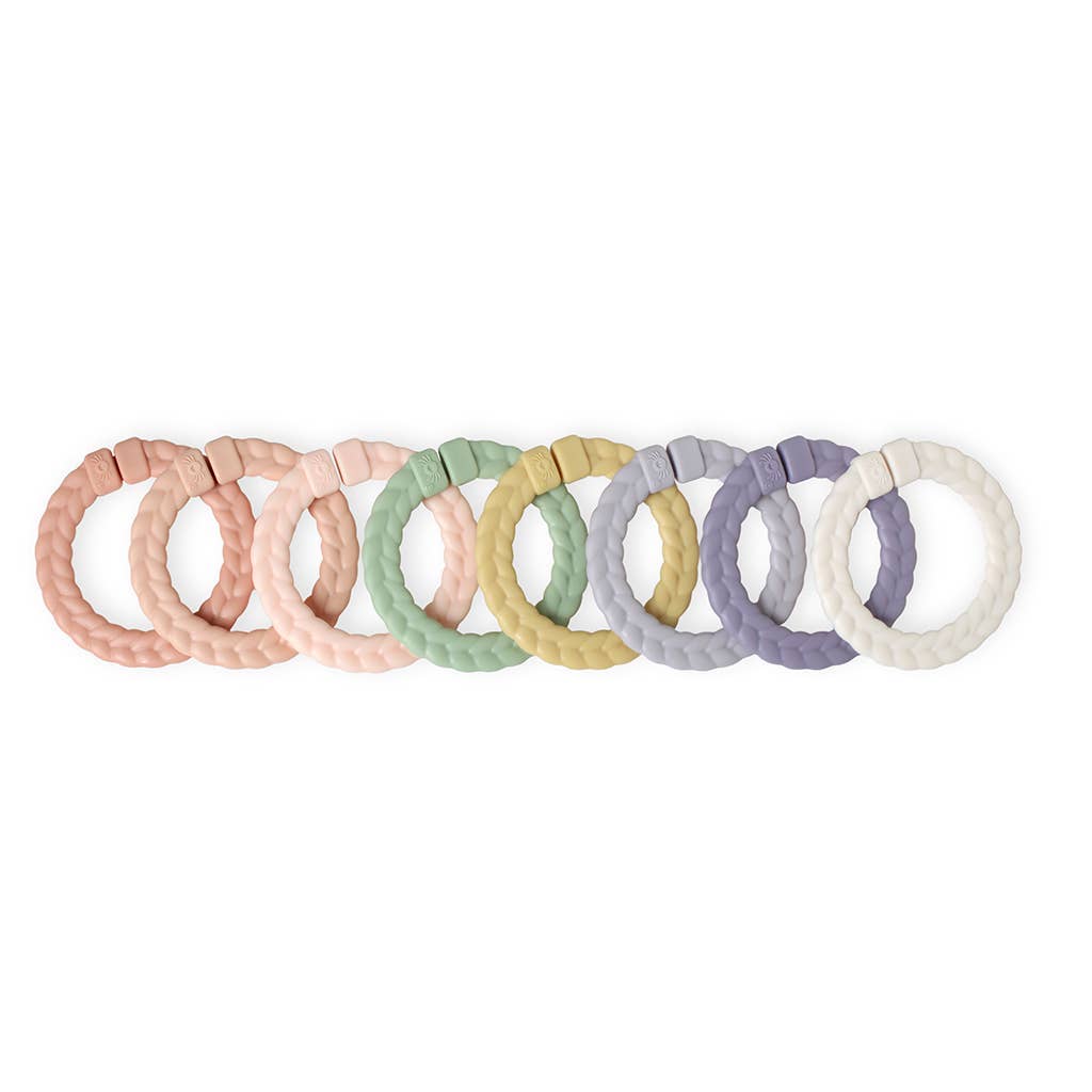 Itzy Ritzy Canada - Bitzy Bespoke Itzy Rings™ Linking Ring Set: Rainbow - Ages 0+-8