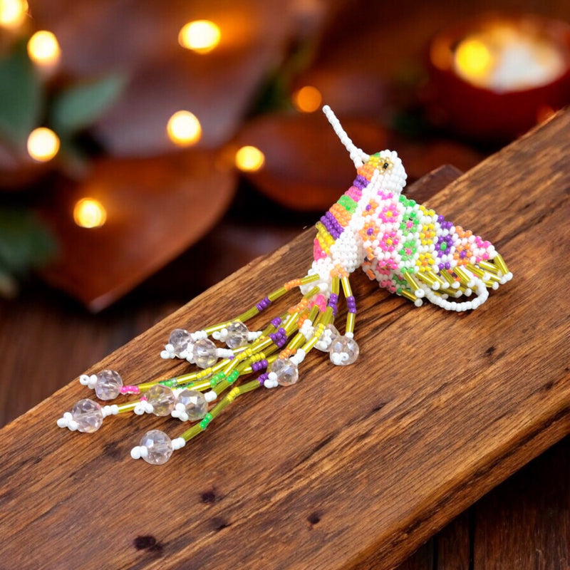 White Beaded HummingBird-1