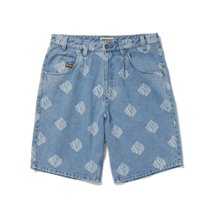 HUF 'Fuck It Cromer' Baggy Jean Shorts - Blue-1