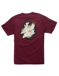 Santa Cruz 'Ultimate Flame Dot' Tee - Burgundy-2