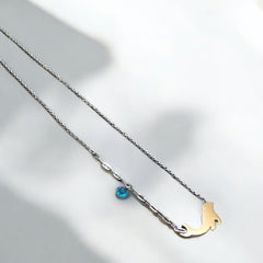 Whale Stainless Steel Necklace Pendants With Long Chain-3