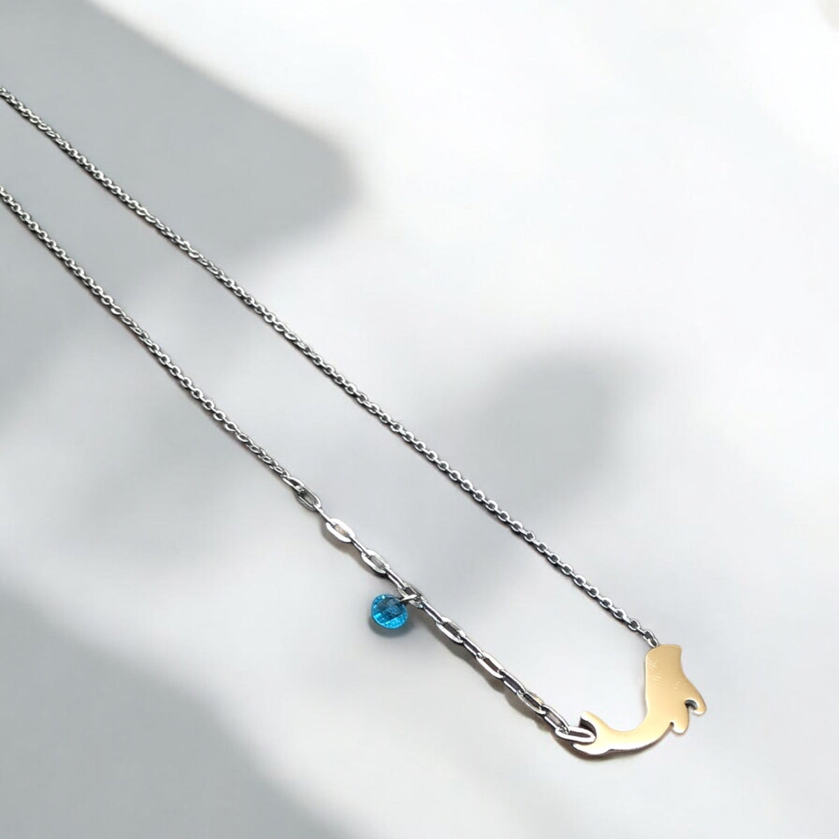 Whale Stainless Steel Necklace Pendants With Long Chain-3