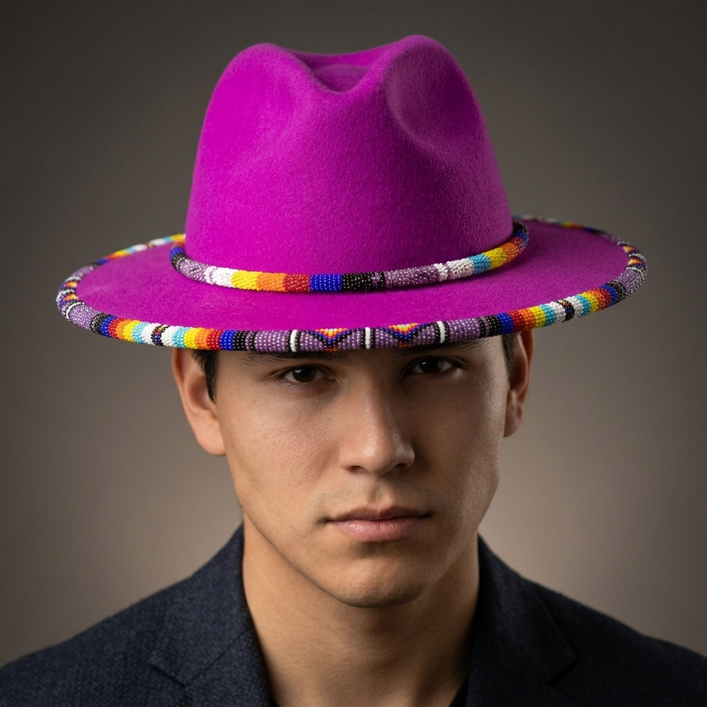 Size-62 Handmade Beaded Hat-10