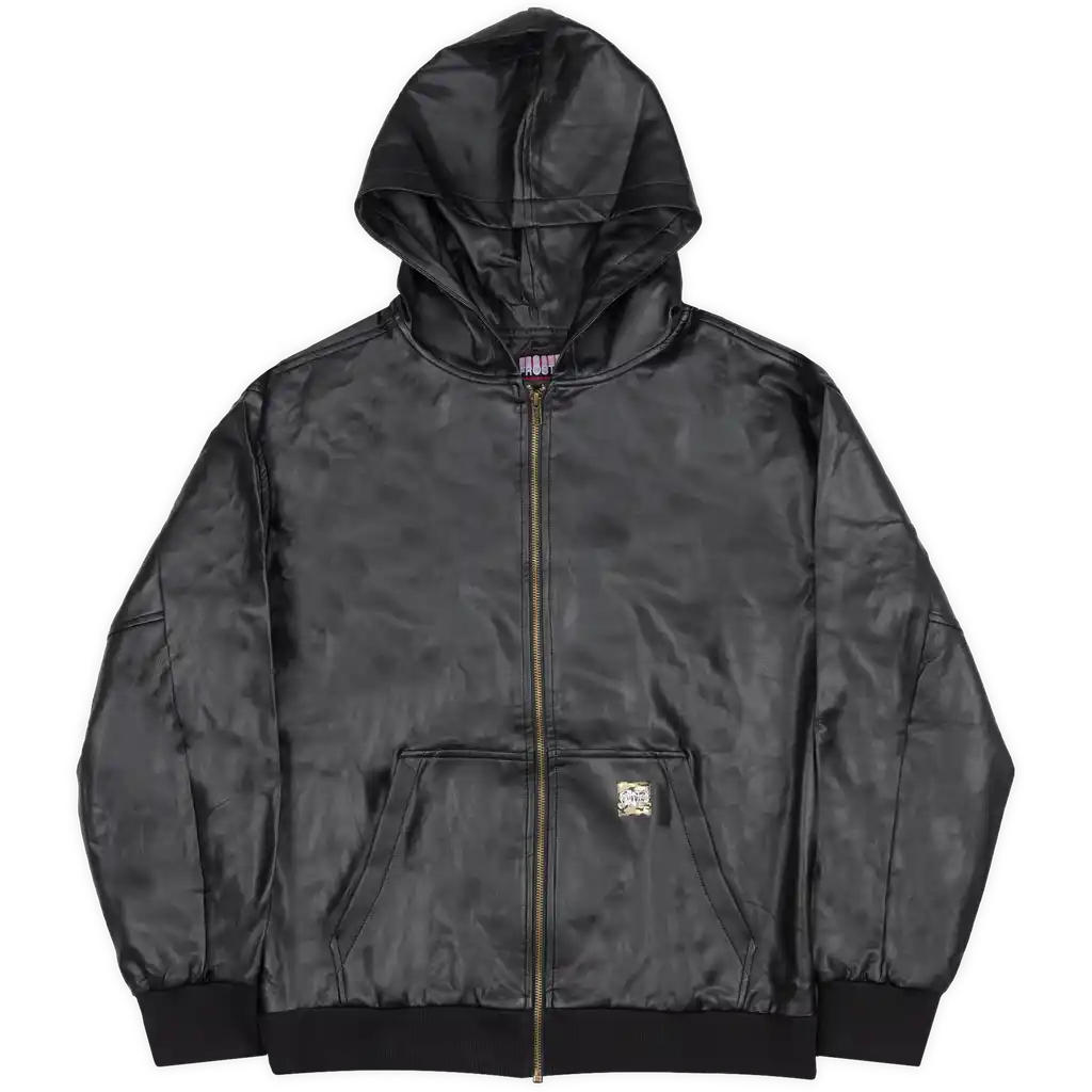 Frosted Skateboards Leather Zip-Up Jacket - Black-1