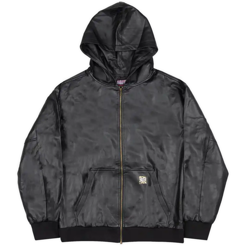 Frosted Skateboards Leather Zip-Up Jacket - Black-1