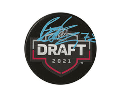 Disco del Draft de la NHL 2021 autografiado por Brennan Othmann-1