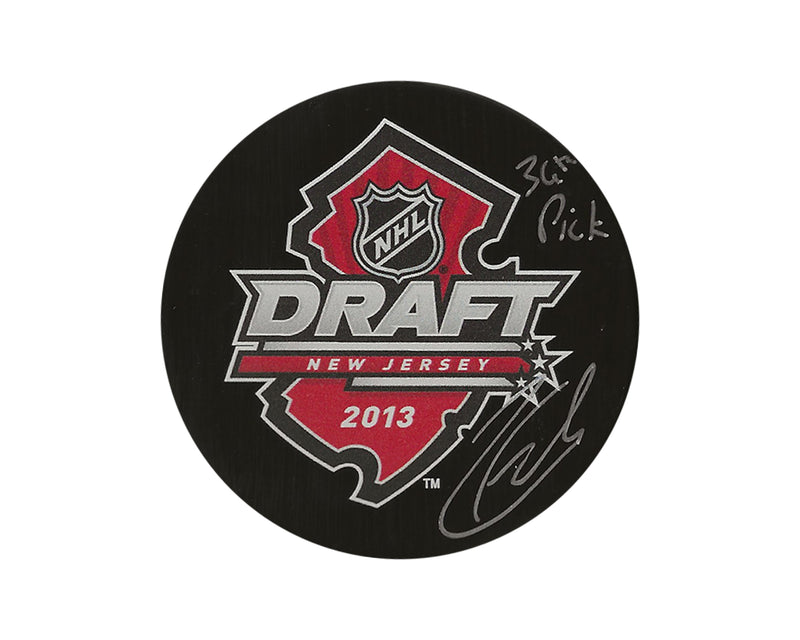 Palet de hockey Zach Fucale autographié de la draft 2013 de la LNH, avec l'inscription « 36e choix »-1