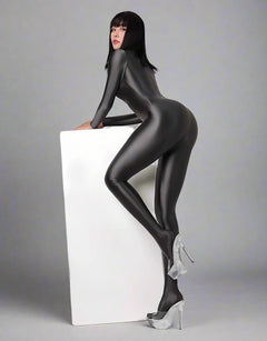 Spandex Nylon Full Bodysuit Back Zipper Zentai Shinny Cosplay Jumpsuit-12