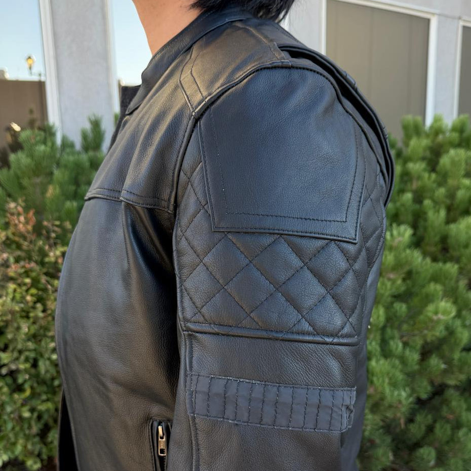 Unik International Men's Reflective Stripe Motorcycle Jacket-18