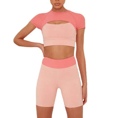Women’s Short Yoga Workout Set – Stylish Fitness & Exercise Activewear Outfit-2
