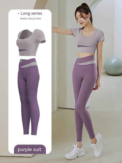 Women’s One-Piece Workout Suit – Chest-Pad Top & Pants Fitness Activewear-5