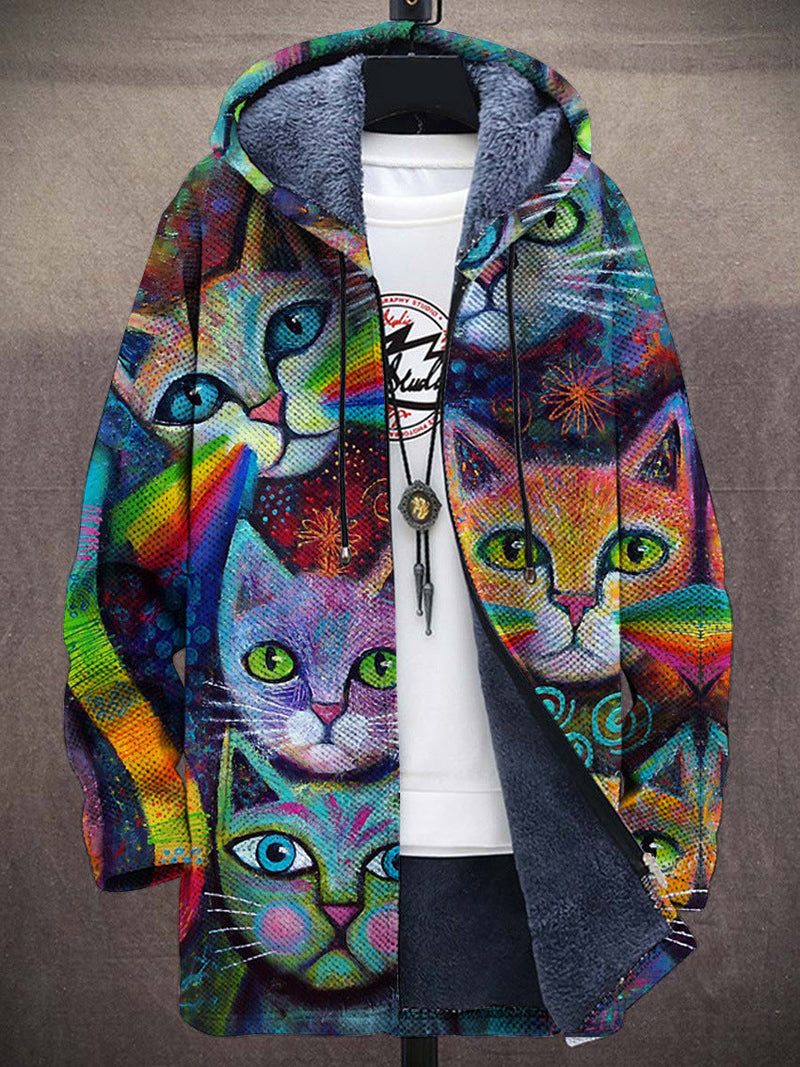 Men's Zipper Hooded Cardigan Cotton-padded Jacket-11
