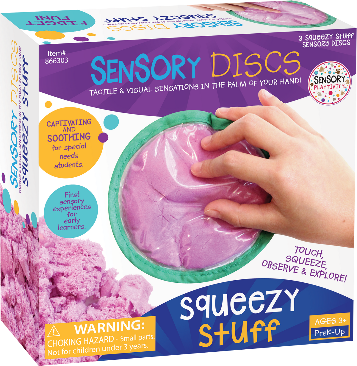 Teacher Created Resources - Sensory Playtivity™ Sensory Discs: Squeezy Stuff - Pack of 3 - Ages 3+-1