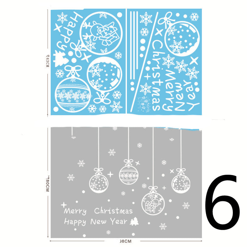 Christmas Decorations Glass Electrostatic Stickers-5