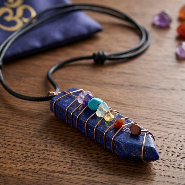 Natural Sword Chakra Unisex Blue Pendant-1