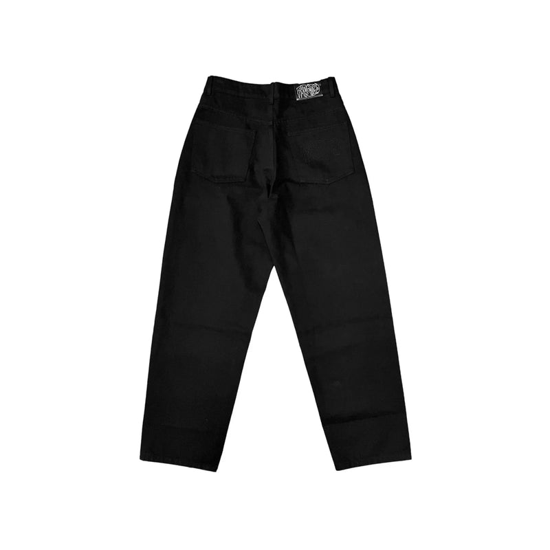 Frosted 'Wavy' Baggy Jeans - Black-2
