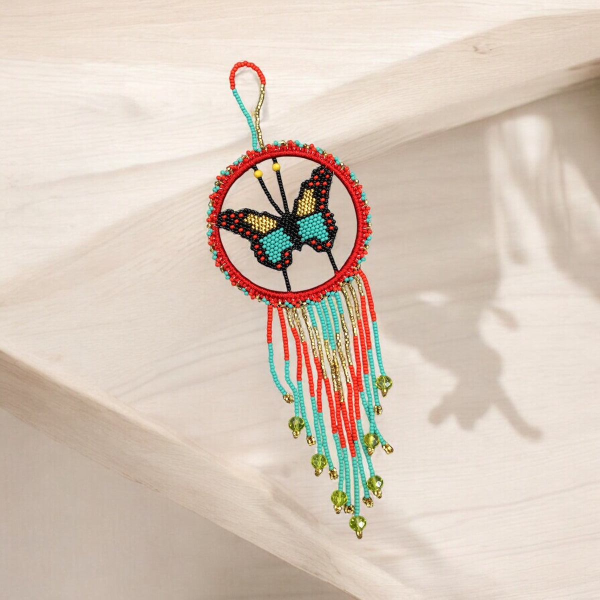 Red and Golden Butterfly Dream Catcher-3