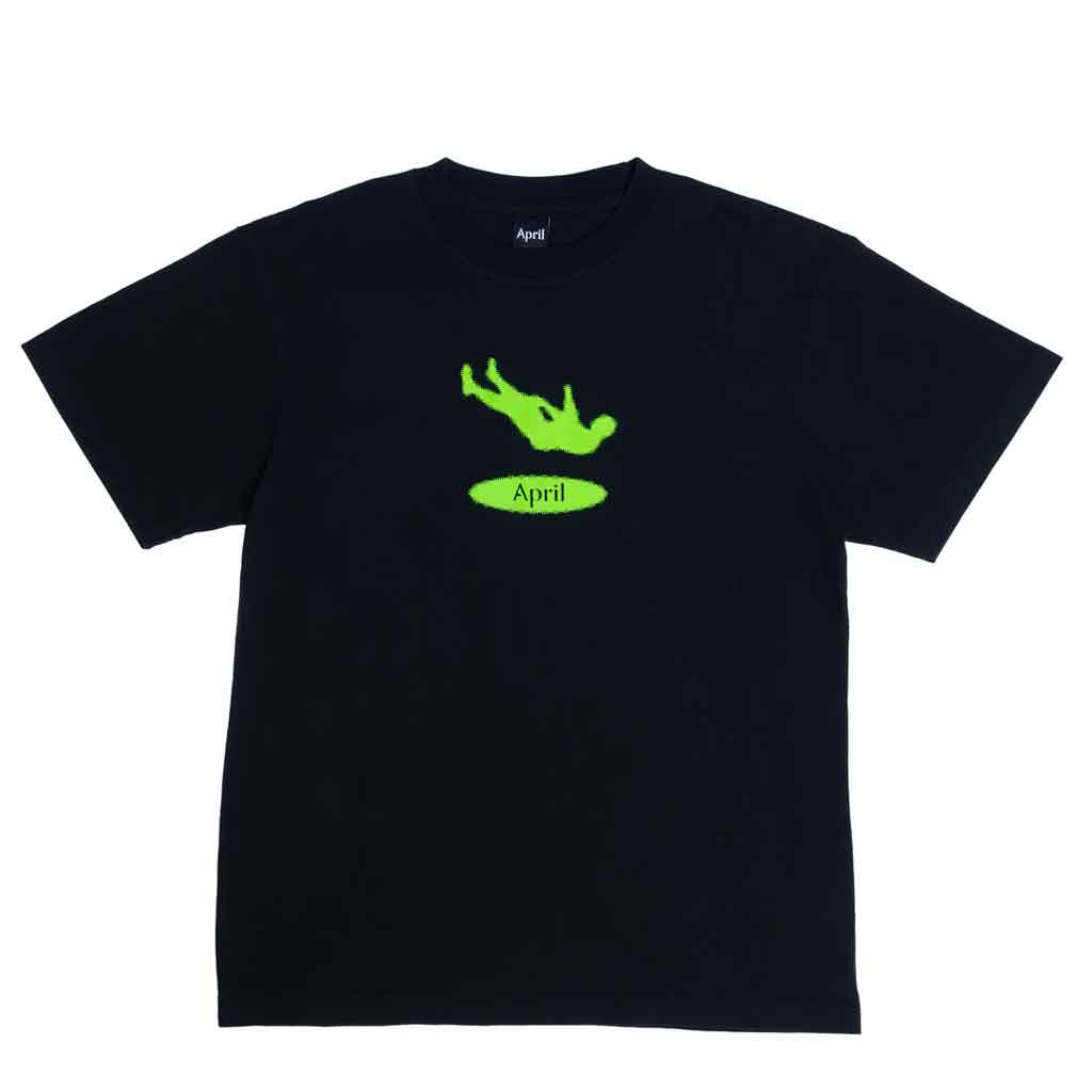 April Skateboards 'Man Down' Tee - Black/Green-1