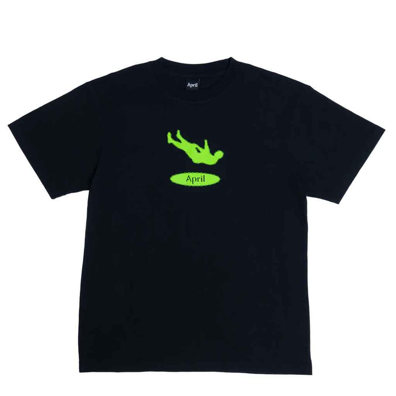 April Skateboards 'Man Down' Tee - Black/Green-1